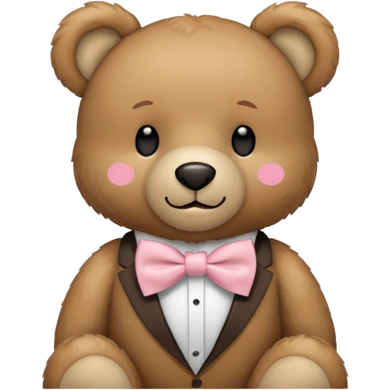 teddy bear with light pink bow tie emoji