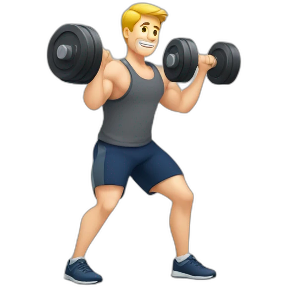 white man in a gym exercising using dumbell emoji