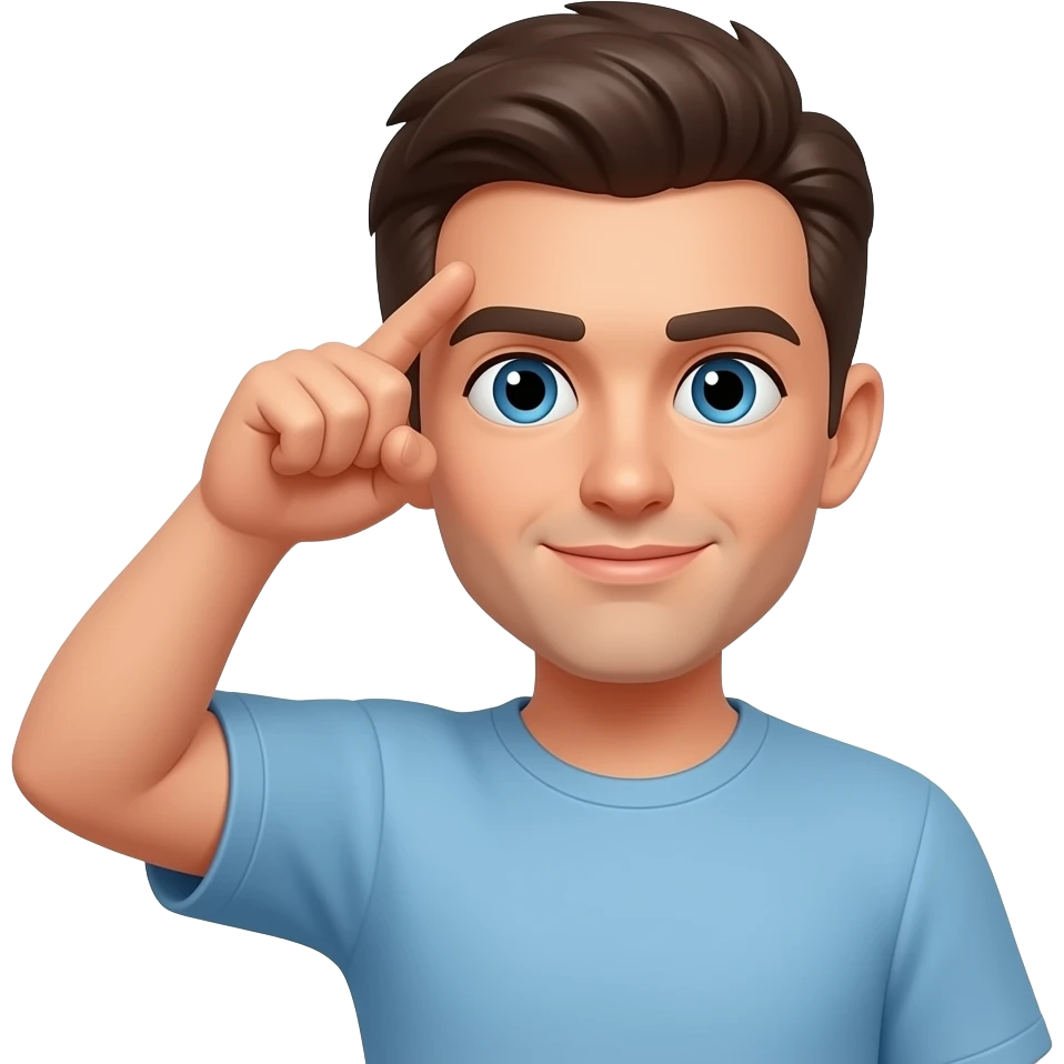 Эмодзи крутит указательным пальцем у виска emoji