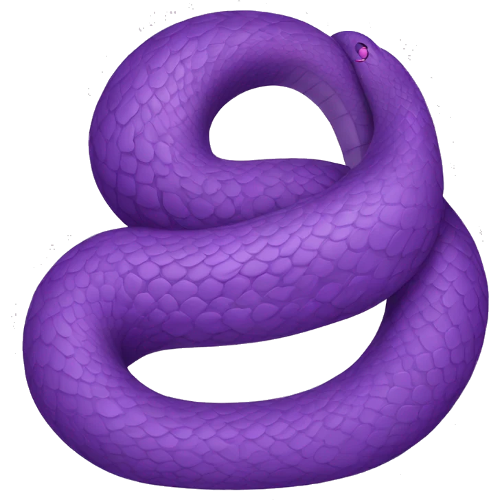 A purple snake sleeping peacefully, curled up and relaxed. emoji