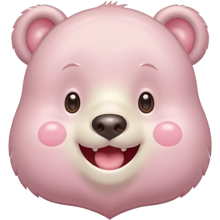 Beary  sparkling eyes, wide smile, rosy cheeks, joyful expression, pastel colors, soft lighting, kawaii anime style emoji
