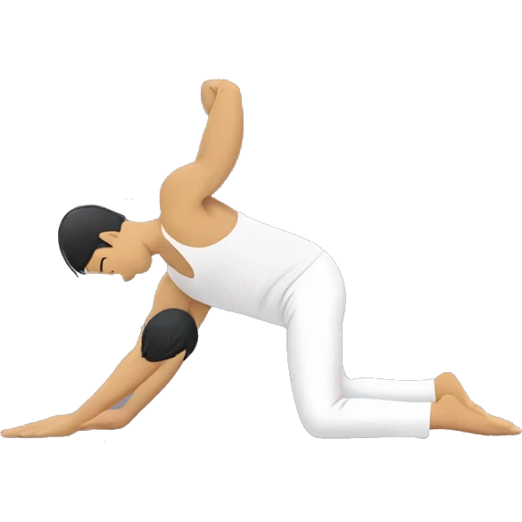 downward dog yoga asian man emoji