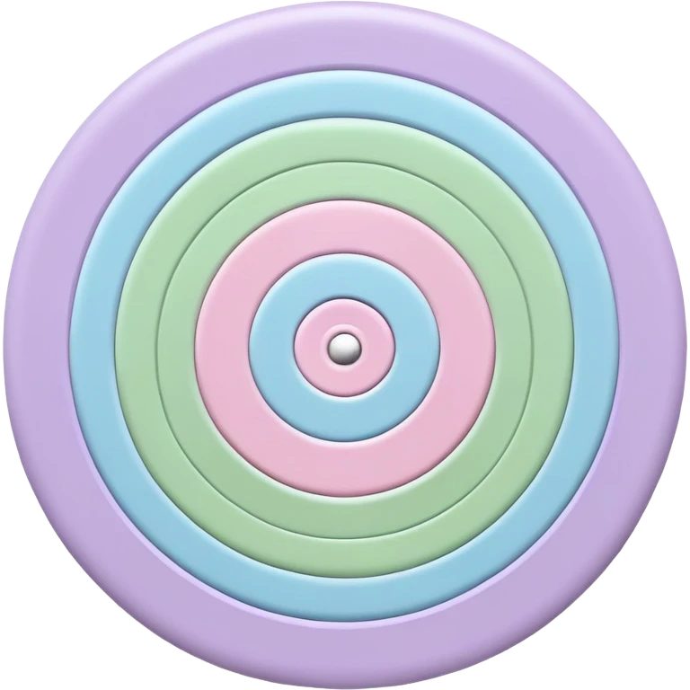 A bullseye target with pastel spring colors: pink, light blue, lavender, and light green rings emoji
