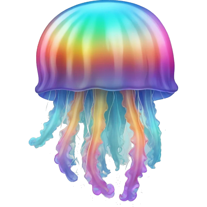Gradient rainbow shimmery iridescent jellyfish emoji