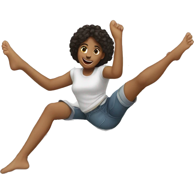 Girl kicking feet on bed n a macbook  emoji