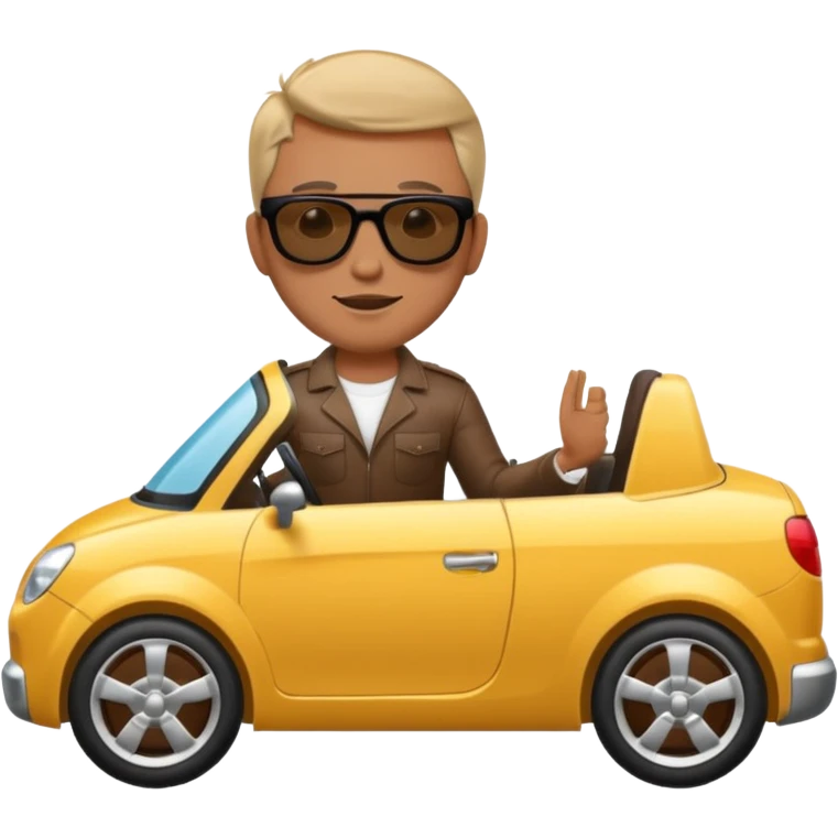 full body man driving a car emoji