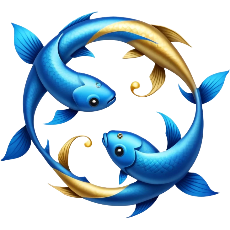 The zodiac symbol Pisces. Two fish in a “yin-yang” formation. emoji
