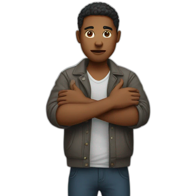 person crossing hands and saying no emoji
