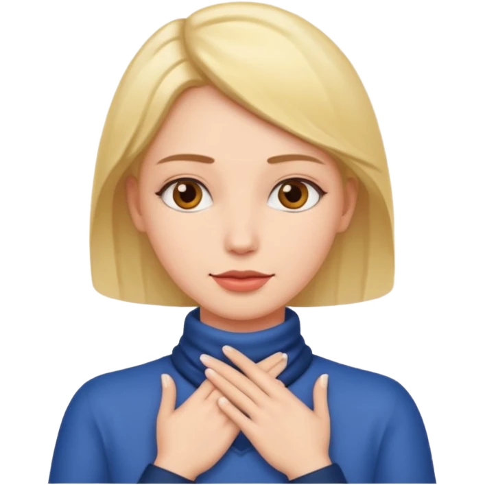 woman hands around her neck emoji