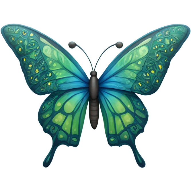 Blue and green butterfly  emoji