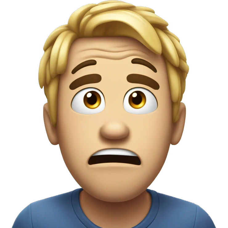 shocked guy hands on head, big goofy guy emoji