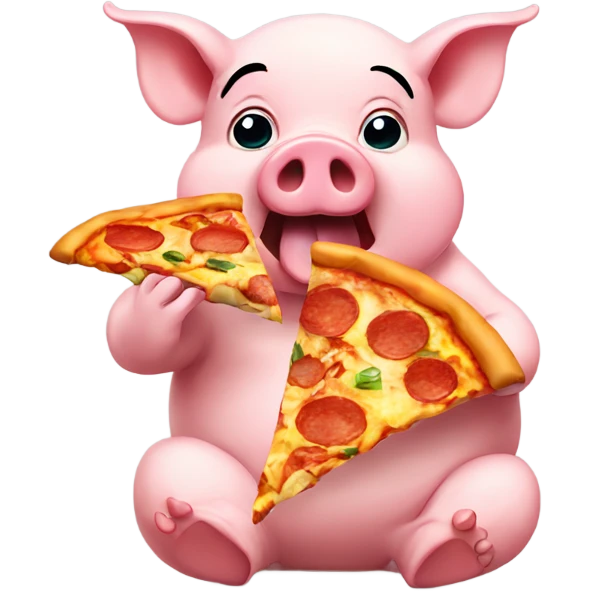 Pig eating pizza emoji