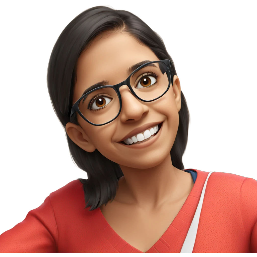 smiling girl in blurred portrait emoji