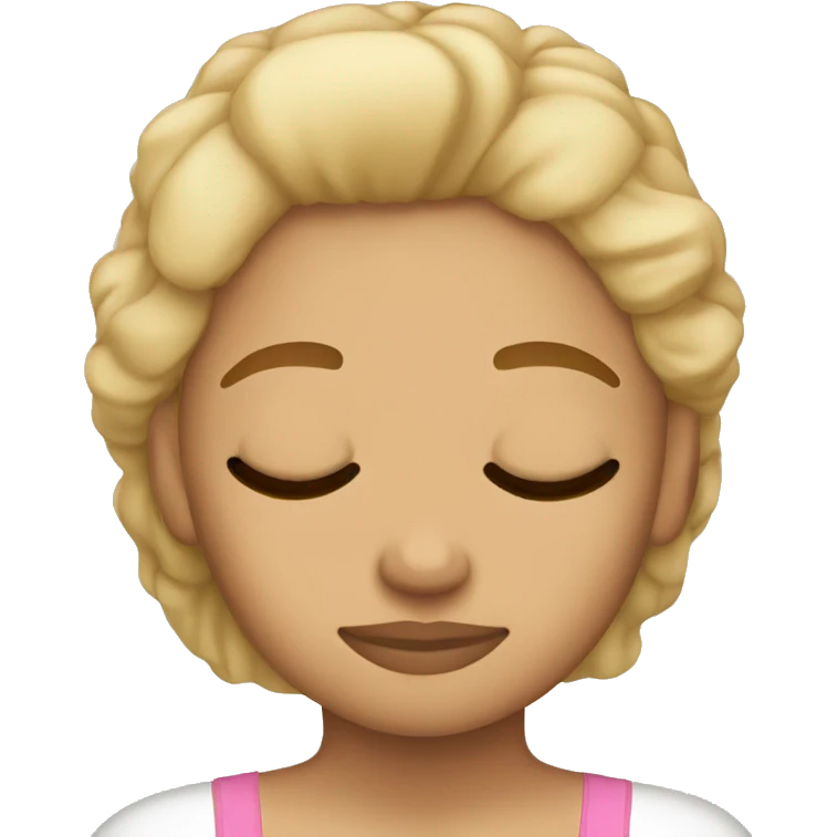 Girl with blonde hair and tan skin sleeping  emoji