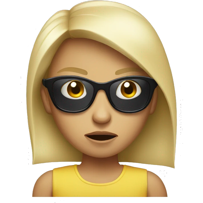 blond girl with sun glasses angry emoji