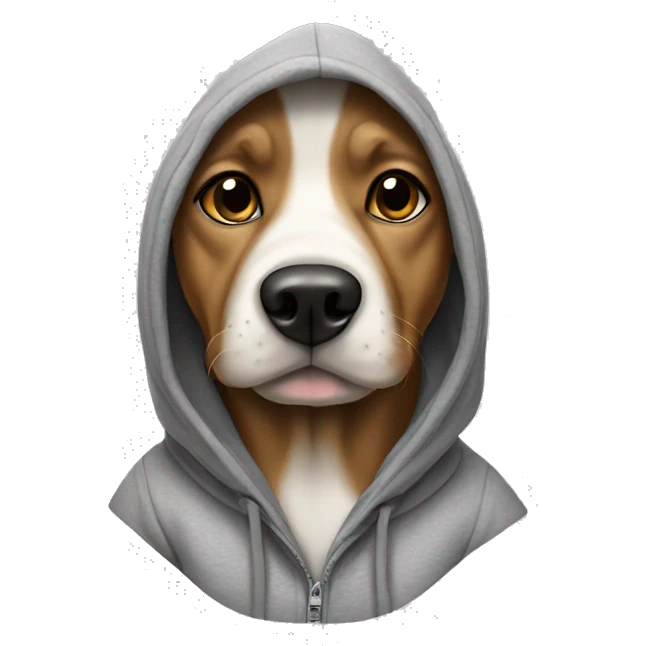Dog wearing a hoodie emoji