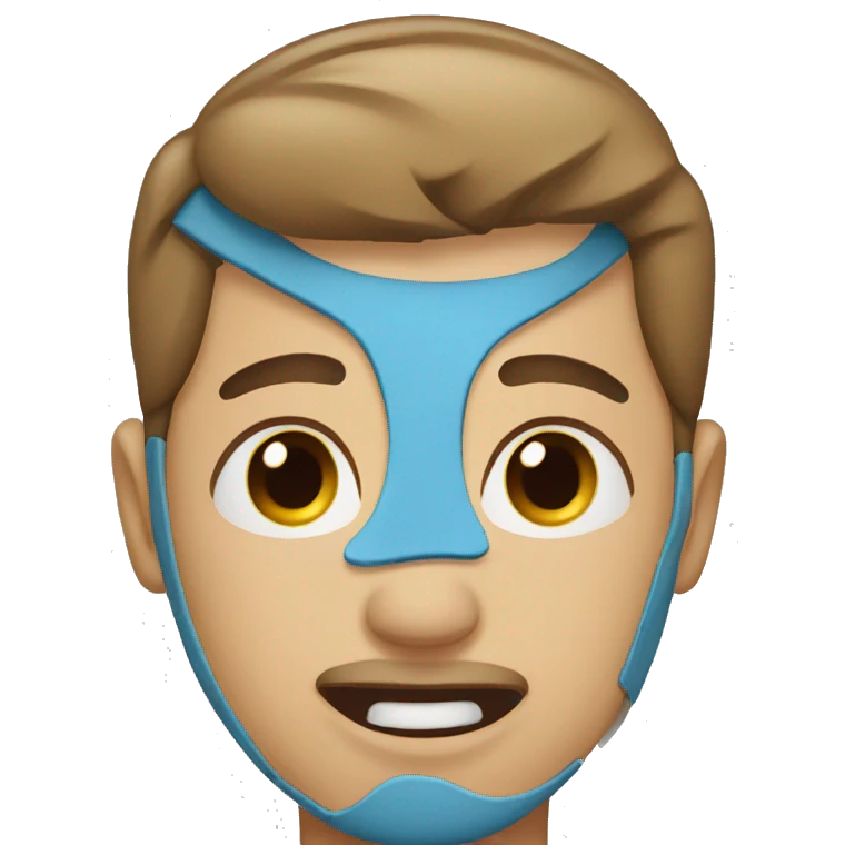Guy after jaw surgery emoji