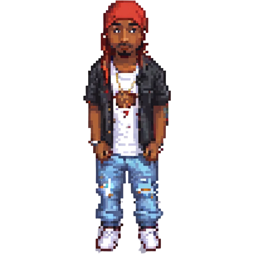 2Pac в полный рост, no background emoji