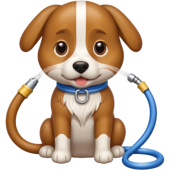 Dog holding a hose emoji