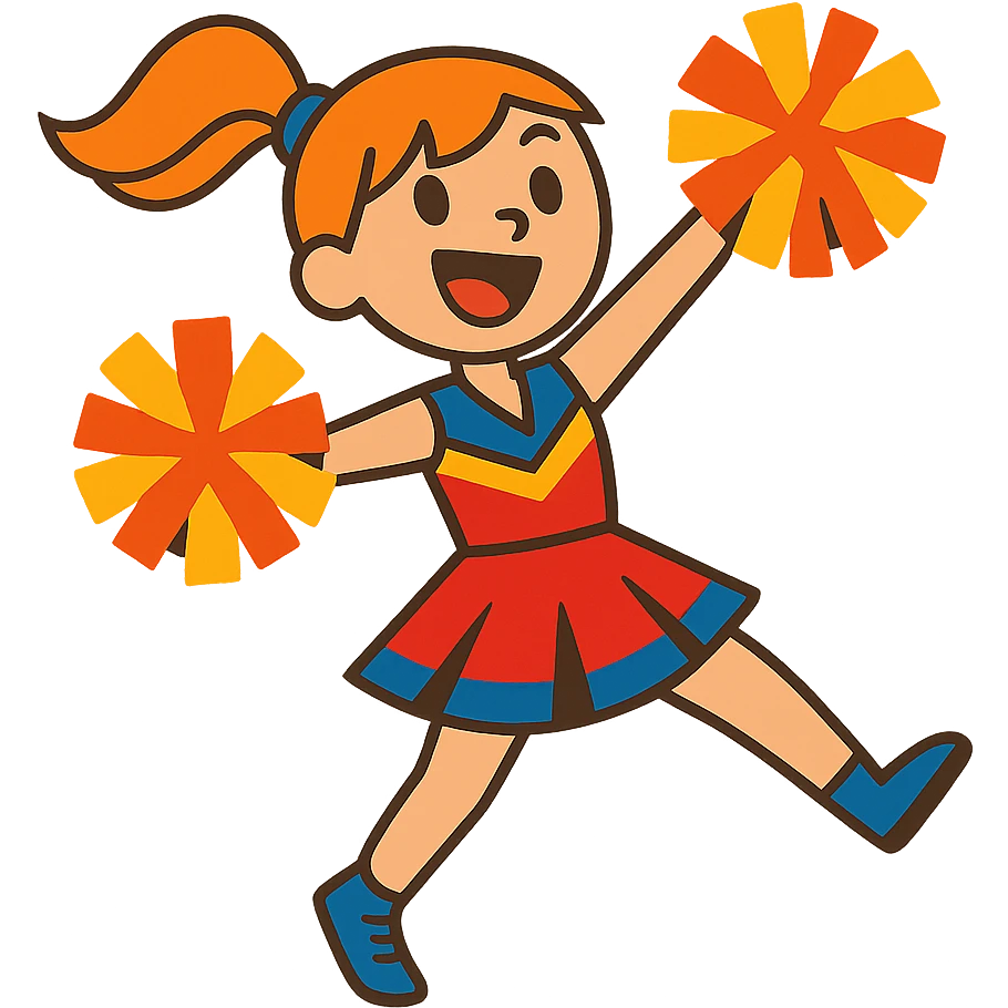 cheerleader girl in energetic pose emoji