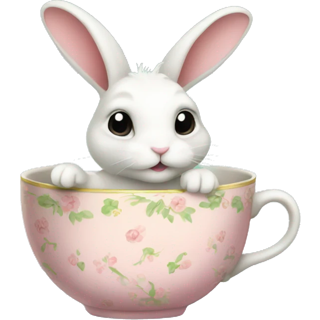 Rabbit in teacup emoji