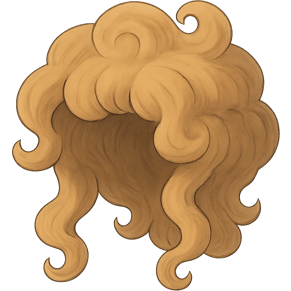 ghibli style whimsical wig with soft shading emoji
