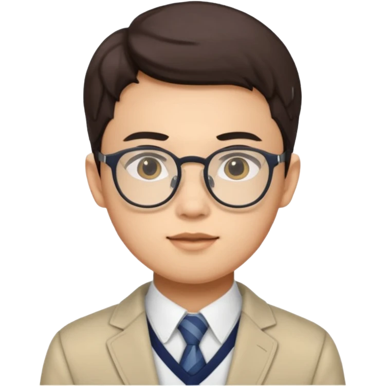 Small omega male Asian with glasses and preppy outfit  emoji