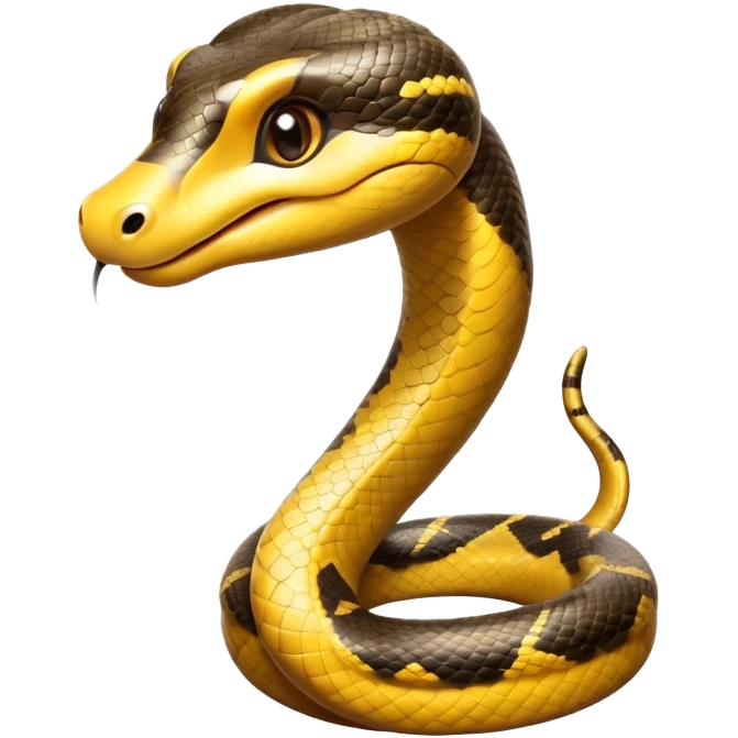 cinematic-cute-anaconda-portrait standing-emoji,-head-tilted-playfully-and-inquisitively,-with-a-sleek,-shimmering-body-adorned-with-detailed-scale-sriped patterns-and-round,-sparkling-eyes-full-of-wonder,-simplified-yet-irresistibly-adorable-features emoji