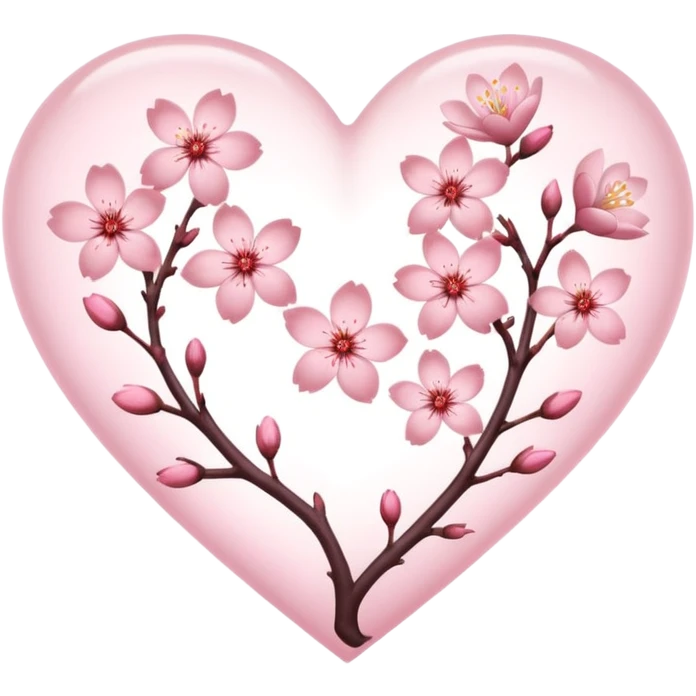 sakura heart with a shadow emoji
