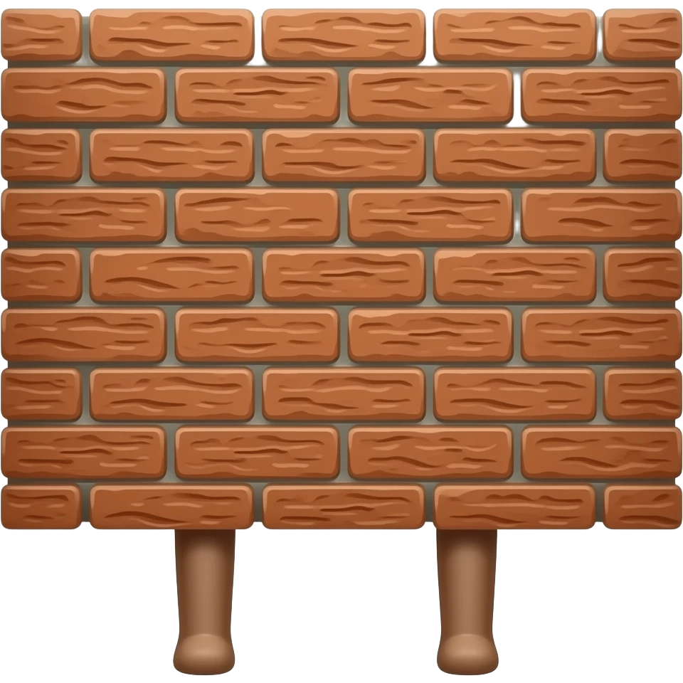 A brick wall with legs without arms emoji