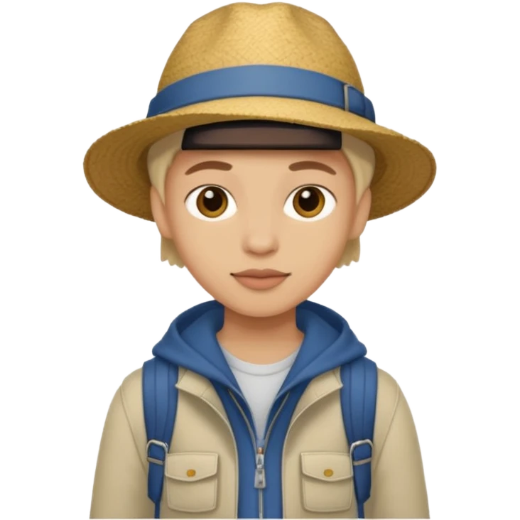 Traveler character with Casual but neat travel outfit emoji