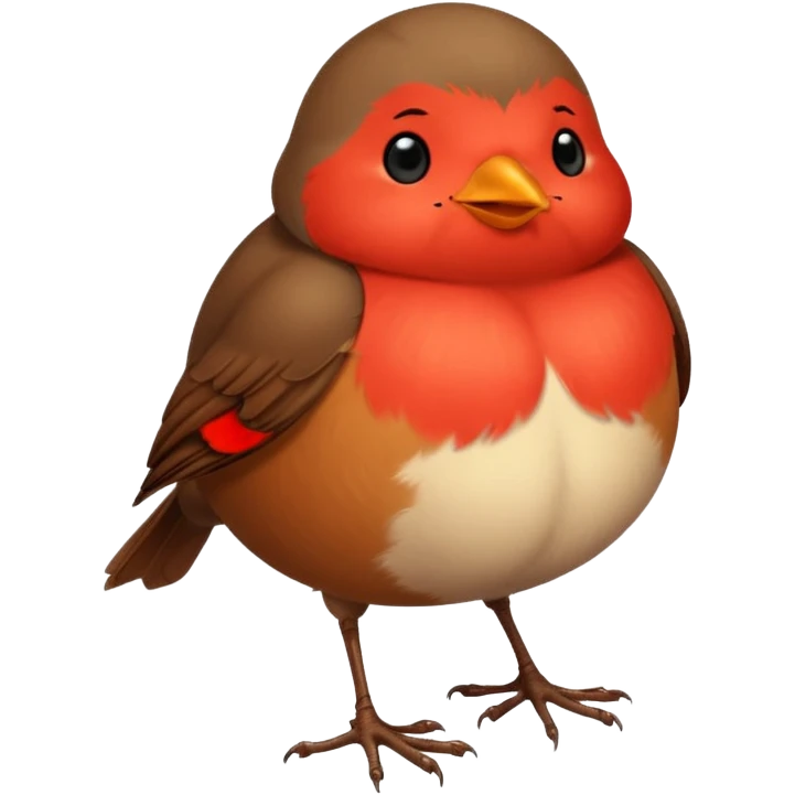 a cute and extremely fat robin emoji