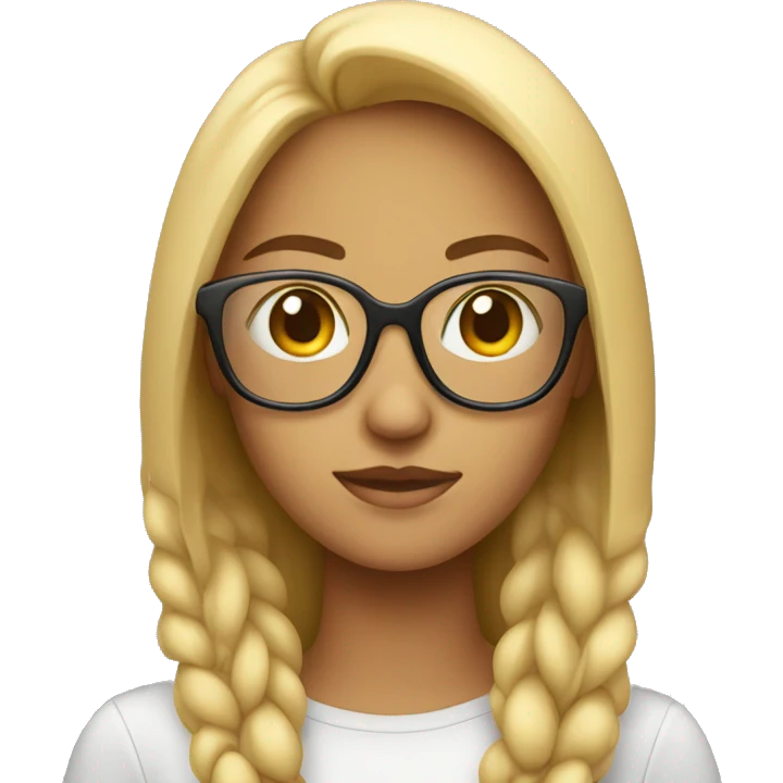 young woman wear the glassed. apple style emoji emoji