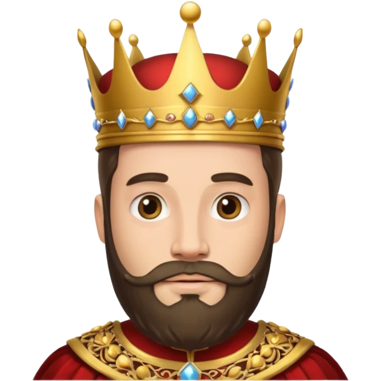 King with crown and beared emoji