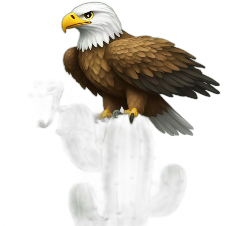 an eagle on a cactus holding a snake emoji