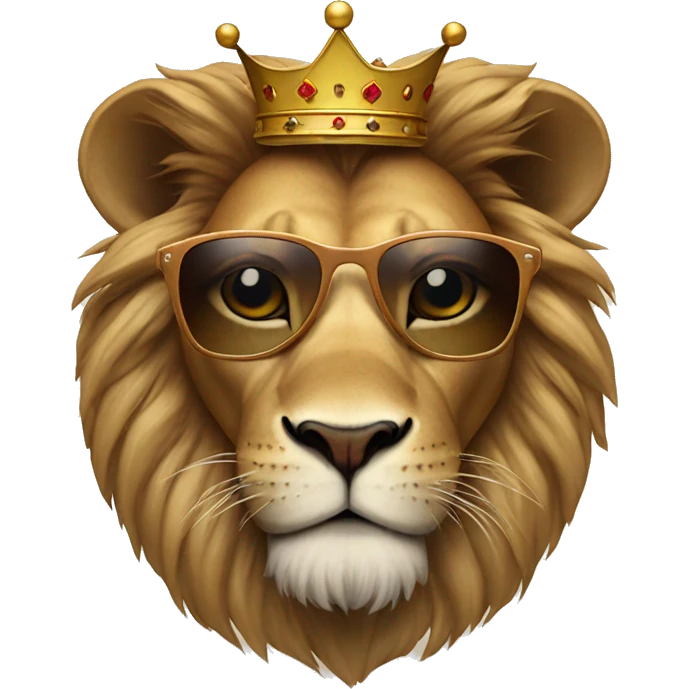 Lion with a crown and sunglasses  emoji