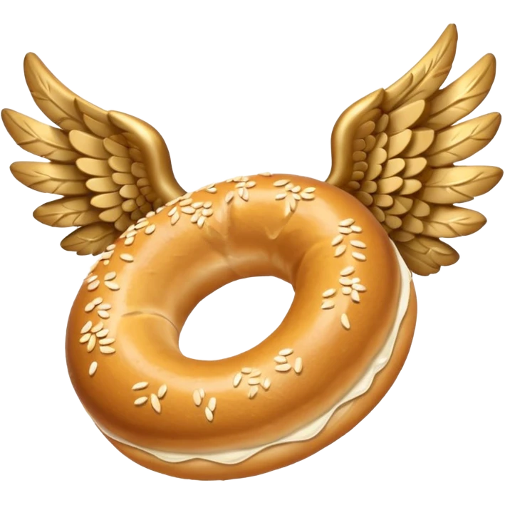 Havaya uçan kanatlı simit emoji