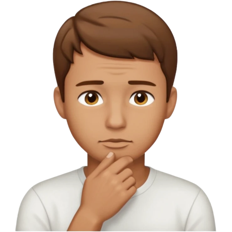 man rubbing chin in thought emoji