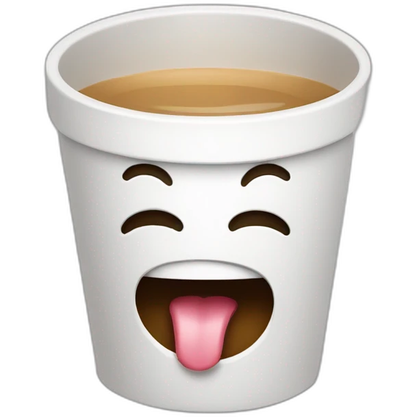 yawning, steamy coffee cup emoji