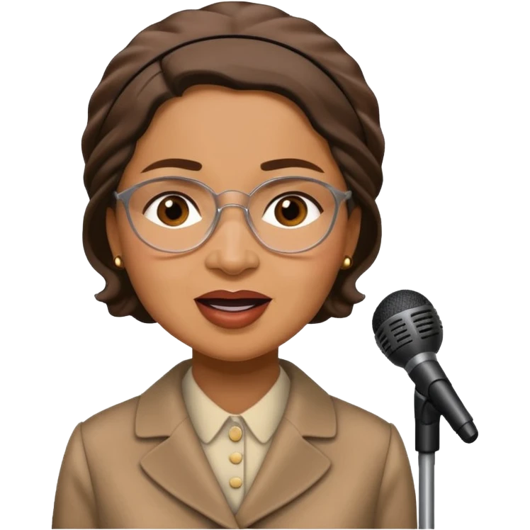 Rosa Parks making a loud announcement emoji
