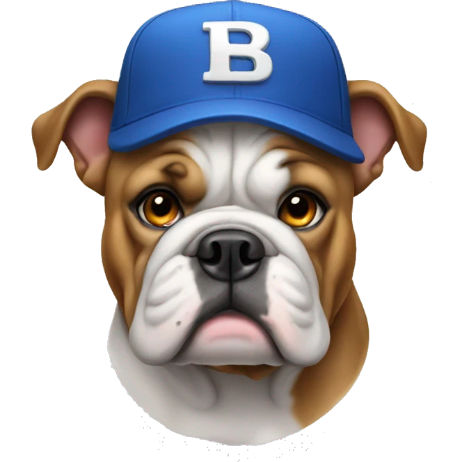 Bulldog with a cap emoji