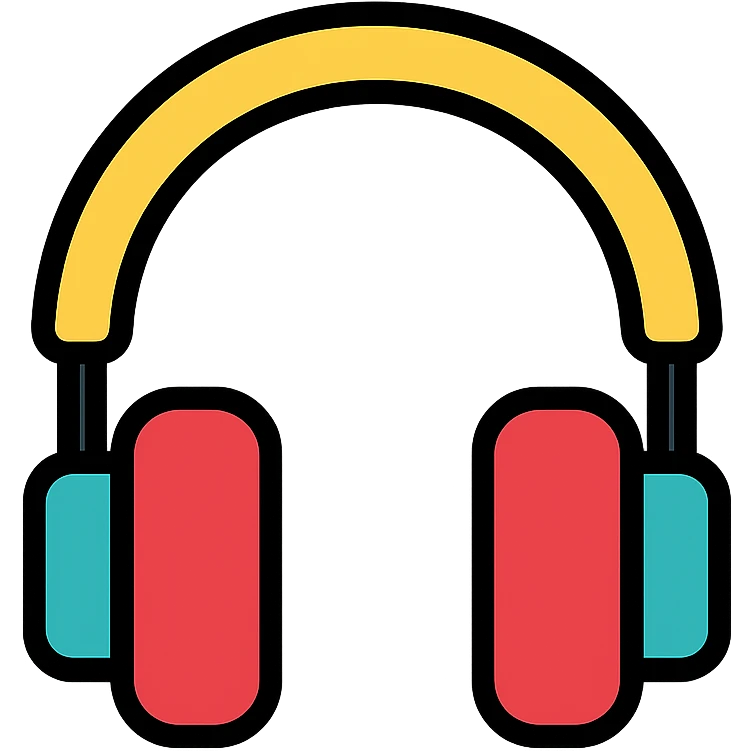 colored headphones icon emoji