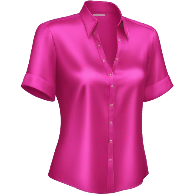 Realistic isolated side view of a hot pink silk short sleeve blouse. emoji