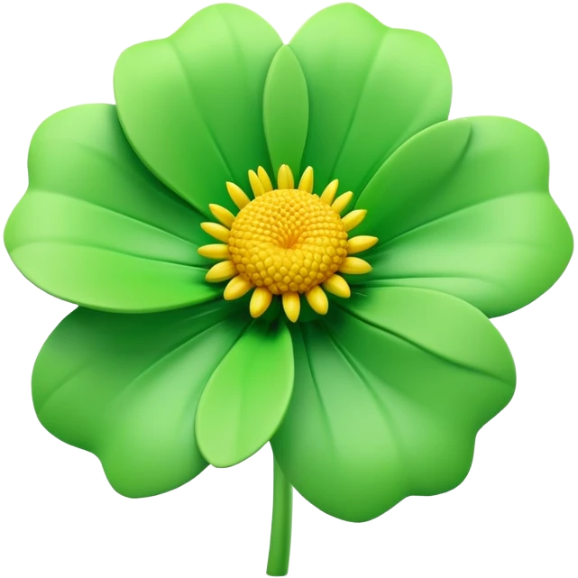 generate realistic detailed flower in 3d style green color emoji
