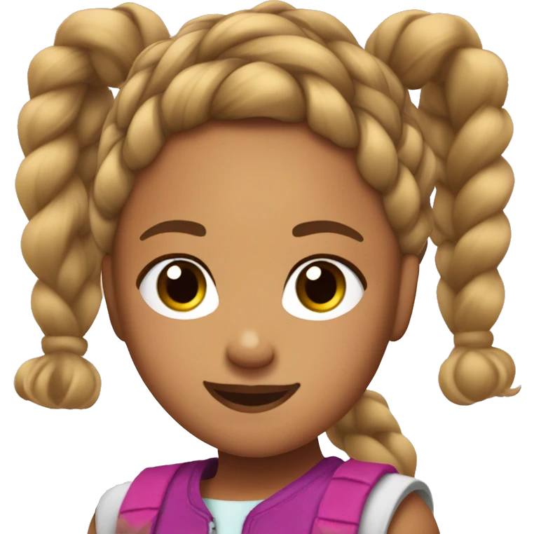 black jojo siwa with brown braided ponytail  emoji