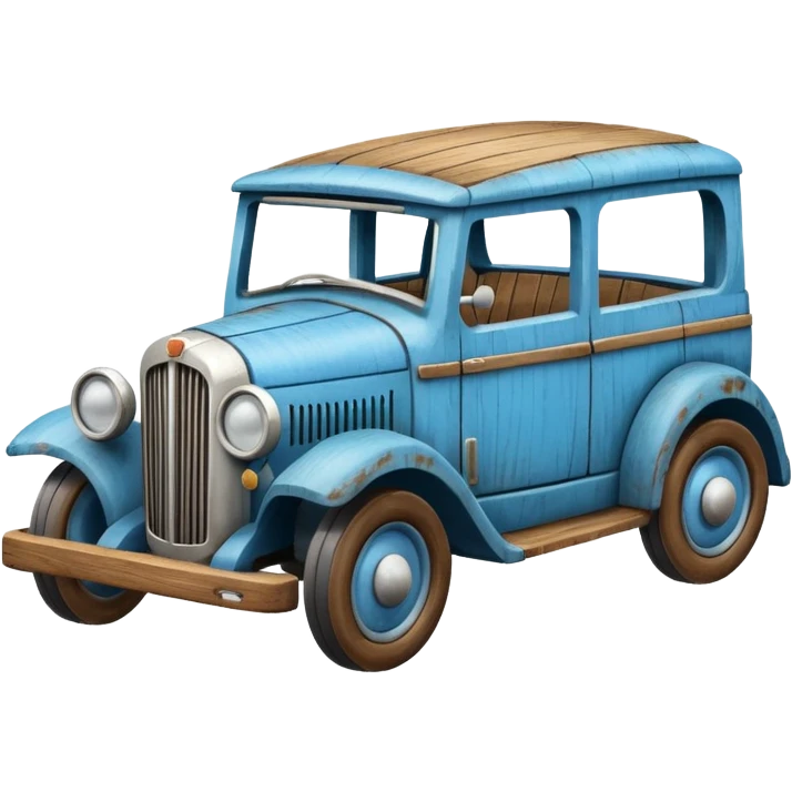 Rustic blue toy car emoji