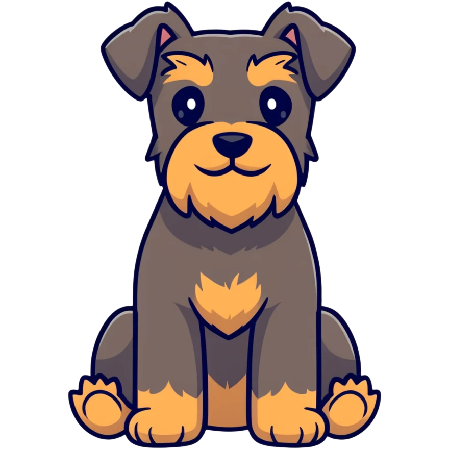 brown schnauzer dog full body emoji