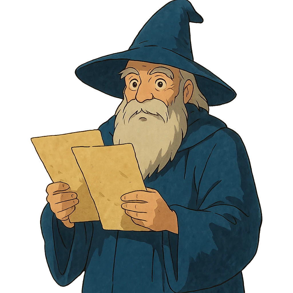wizard holding documents emoji