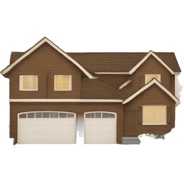 Brown house with double garage  emoji