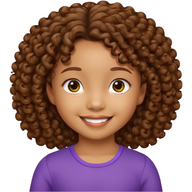 5 year old blasian girl with brown curly hair emoji